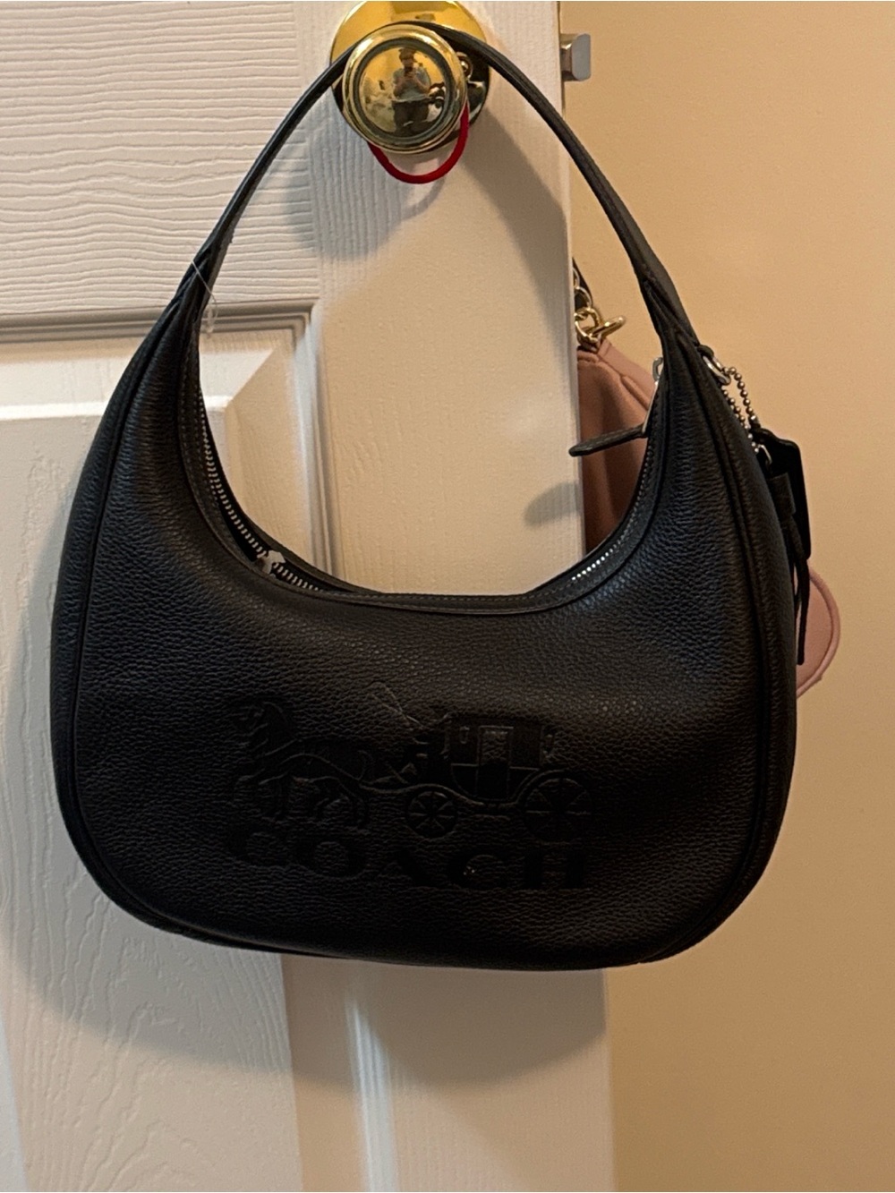 Coach Black Pebbled Leather Hobo Shoulder Bag